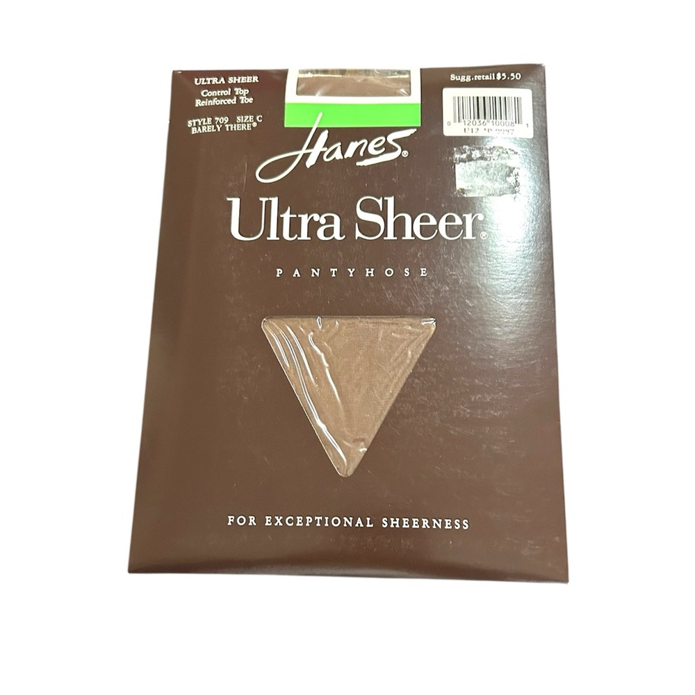 NWT Vintage Hanes Women’s Ultra Sheer Pantyhose Brown C style 709 Barely There